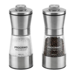 ProGrind Stainless Steel Manual Salt and Pepper Grinder Set